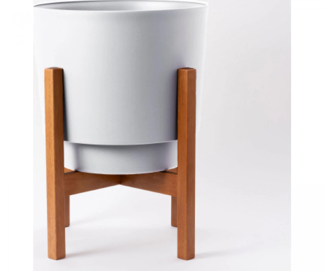 12'' HOPSON WOOD CASPER WHITE PLANTER BLOEM LIVING