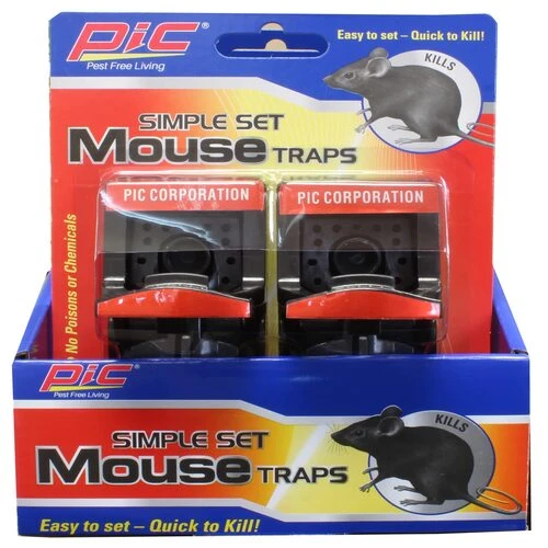 Pic PMT-2 Mouse Trap, 6.9 in L, 5-1/4 in W, 2.4 in H